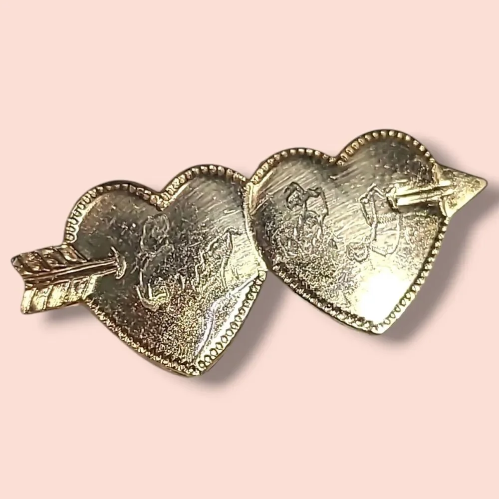 Vintage 1940s Gold Tone Sweetheart Pin‎ E.A.+B.D. 1